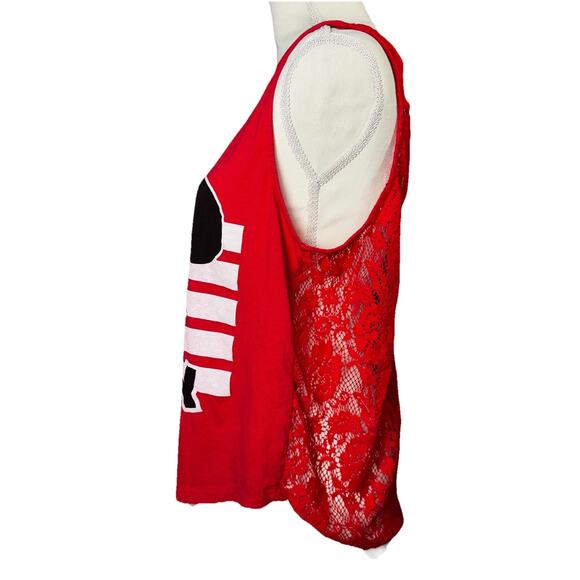Mickey Mouse Disney Red Lace Back Teen XXL/2XG 19 Kidcore Cartoon Tank Top Shirt - Picture 3 of 6